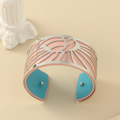 1 set of C-shaped stainless steel gold-plated silver hypoallergenic bracelet