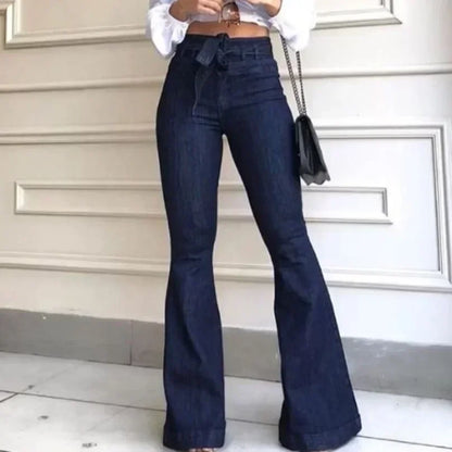Flare High Waist Fly Flat Slight Strech Jeans