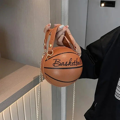 Leather Chain Basketball Bag