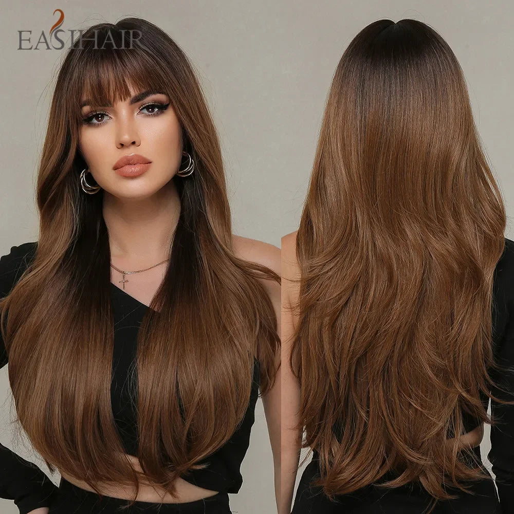 Long Straight Bangs Synthetic Hair Wig