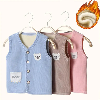 Kids Clothes Waistcoat Vest Thicken Velvet Lining Keep Warm Jackets Vest