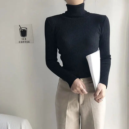 Half Zipper Collar Soft Knitted Long Sleeve Short Jumper Korean Sweater Pullovers