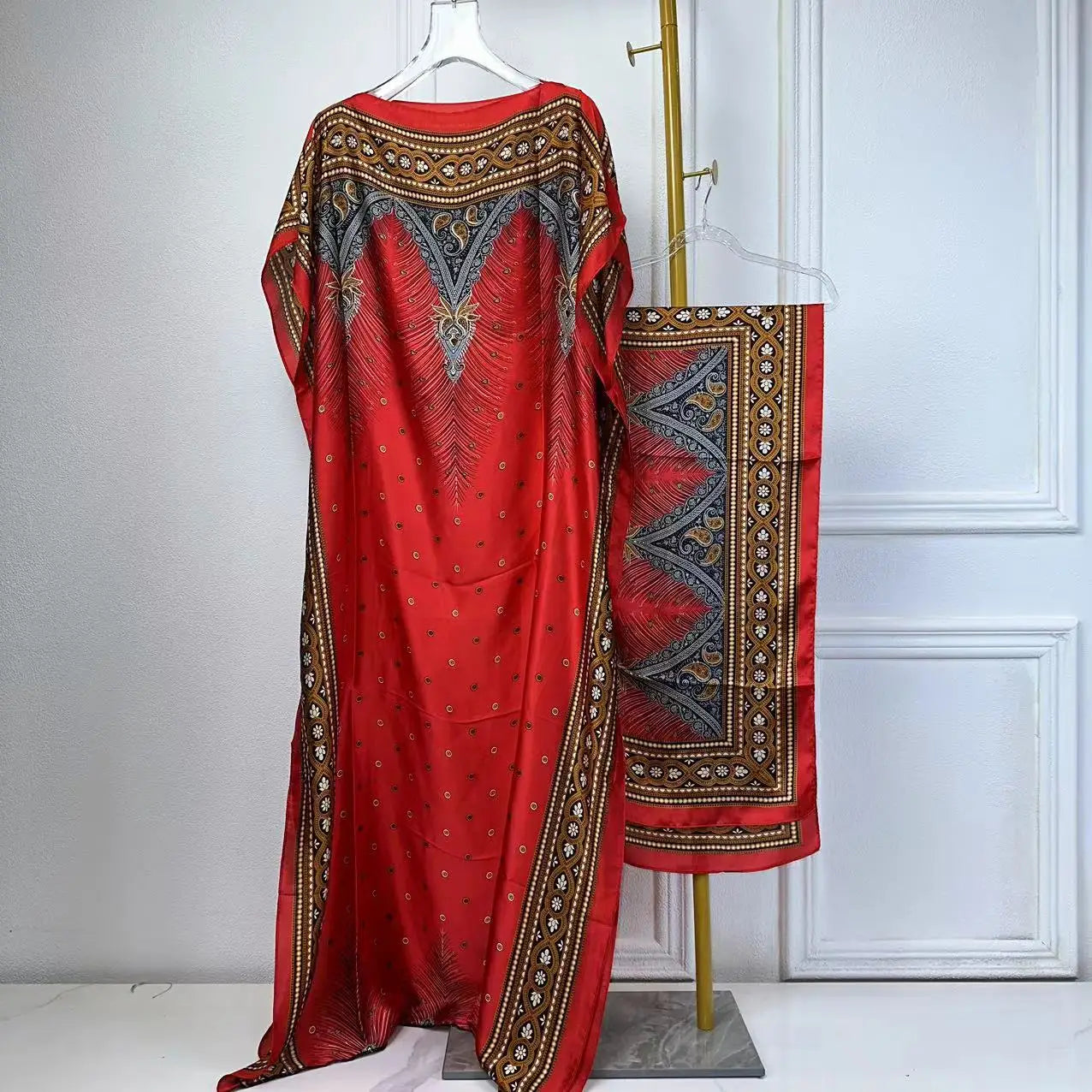 African Muslim Lady Summer Boho Kaftan Dress