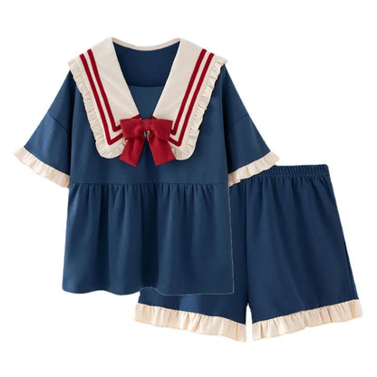 Princess Navy Sweet Cute Students Cartoon Pajamas