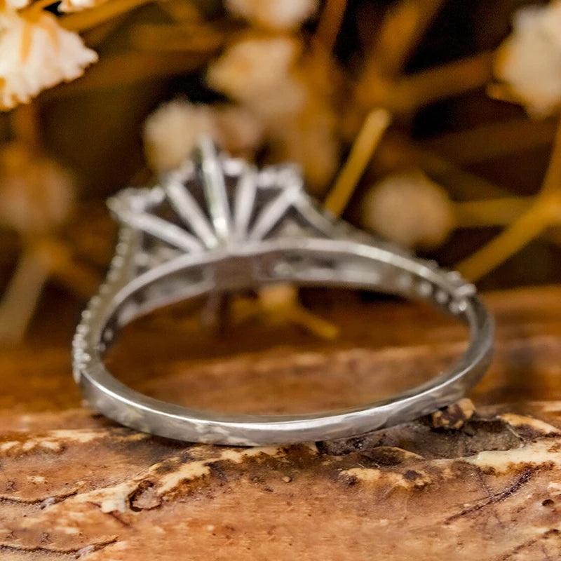 Huitan Fancy Snowflake Cubic Zirconia Rings