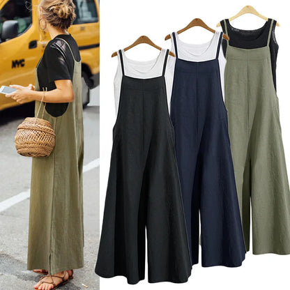 Straps Jumpsuit Summer Wide Leg Pants