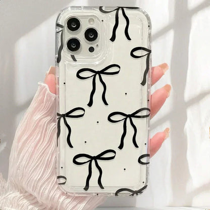 Cute Pink Heart Bow Phone Clear Case
