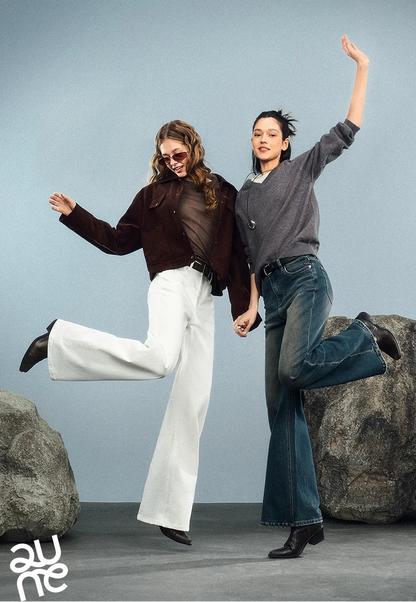 Denim Autumn New Retro Lycra Micro Flare Pant Jeans