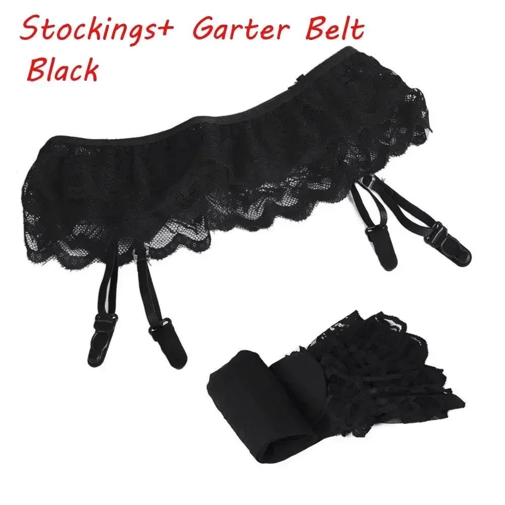 Sexy Lace Garter Stockings Socks Set