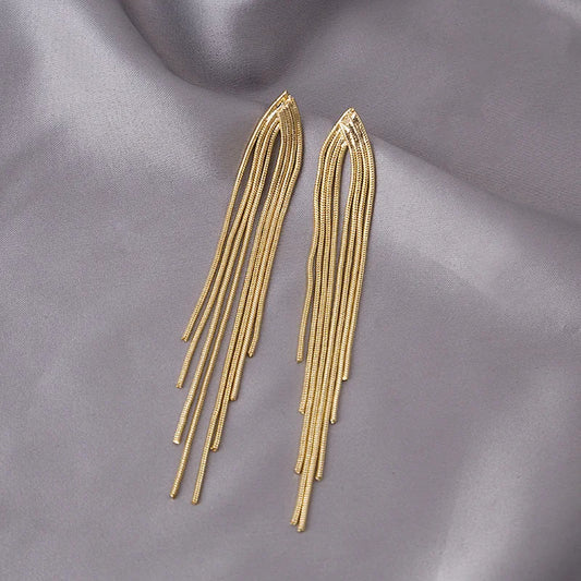 Long Tassel Clip on Bridal Earrings