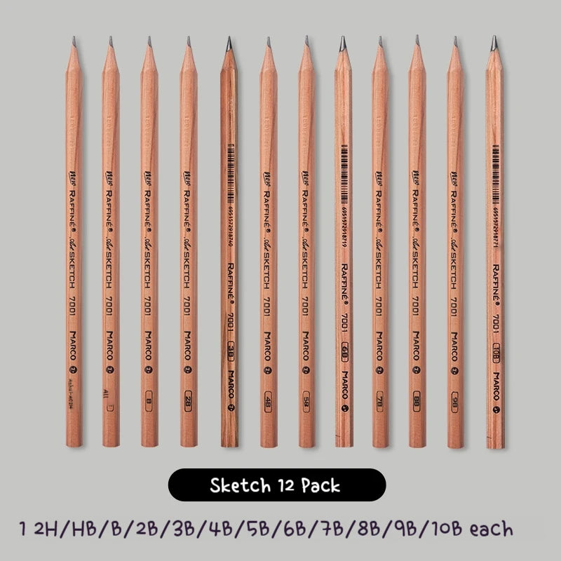 5/6/7/12 PCS Charcoal Graphite Sketch Pencils Set
