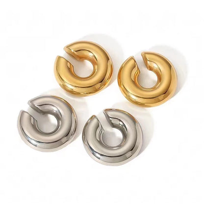 DANA Smooth Circle C Shape Clip Earrings