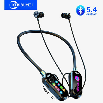 Color Screen Bluetooth 5.4 Earphones Neckband Headphones