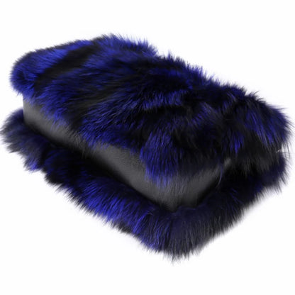 Real Fox Fur Large Size Plush Crossbody Luxury Handbags Fluffy Tote Bag