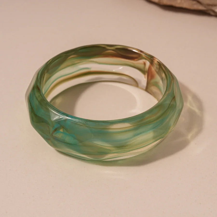 Vintage Acrylic Cuff Irregular Geometric Wide Bangles Bracelets