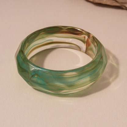 Vintage Acrylic Cuff Irregular Geometric Wide Bangles Bracelets