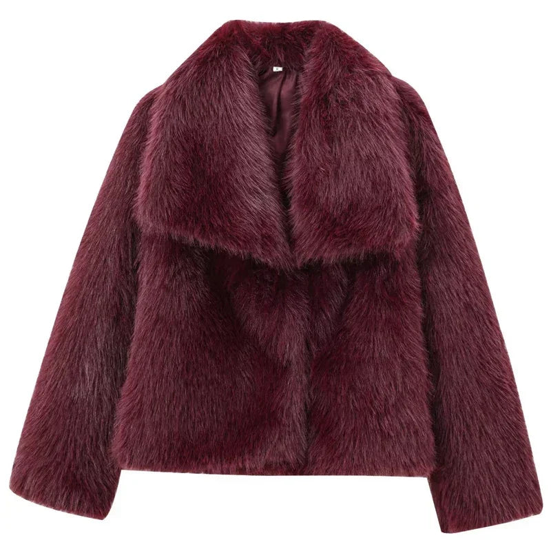 Long Sleeve Fur Casual Coats