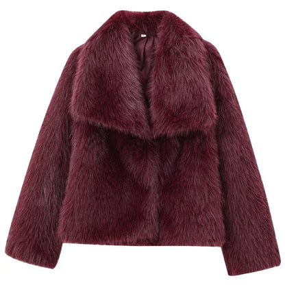 Long Sleeve Fur Casual Coats