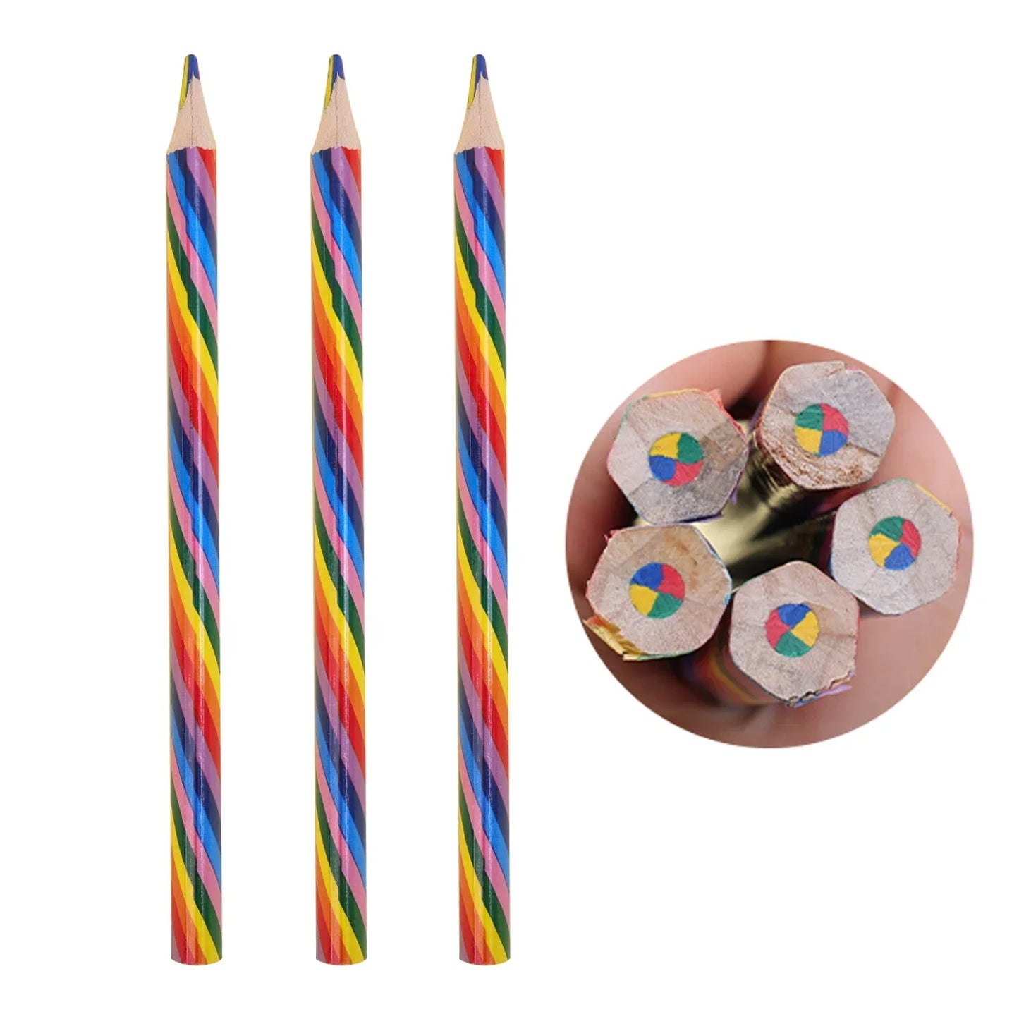 4 Color Concentric Rainbow Pencil Wooden Bulk Rainbow Pencil