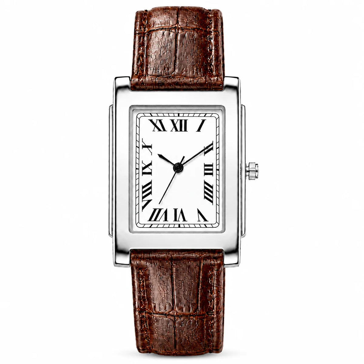 Retro Square Classic Roman Dial Leather Strap Watches