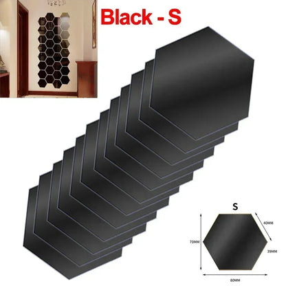 Hexagon Acrylic Mirror Wall Home Decoration Sticker