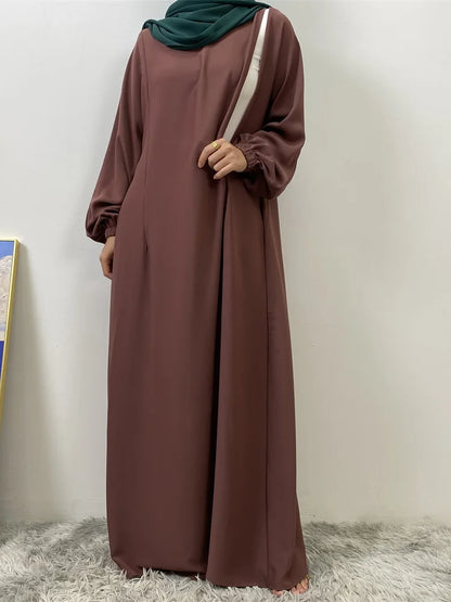 Muslim Front Zippers Abaya Dress
