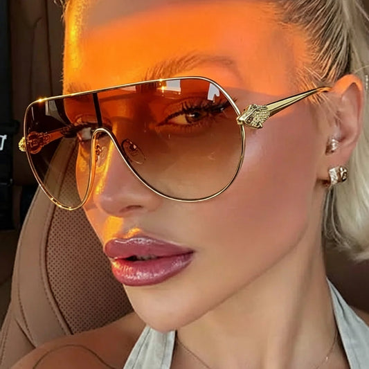 Vintage Luxury Metal Oversized Punk Sunglasses