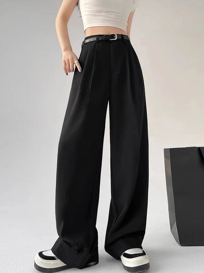 Botvotee Causal Suits Office Elegant Chic Wide Leg Pants
