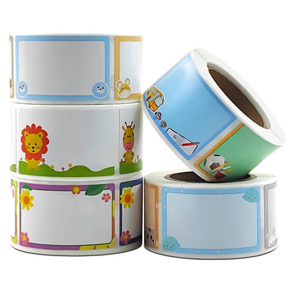 200pcs/roll Cartoon Baby Bottle School Kids Name Tags Stickers