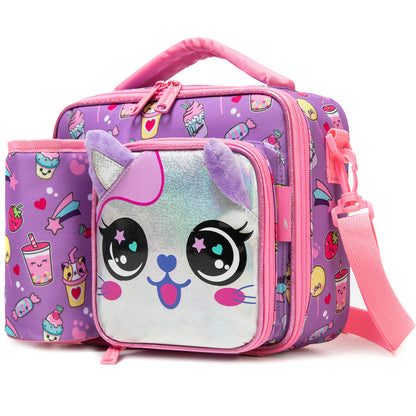 Cute Animal Kids Lunch Box Meal Bag Set