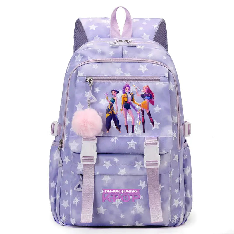 KPop Demon Hunters Print Student Backpack Large Capacity Schoolbag