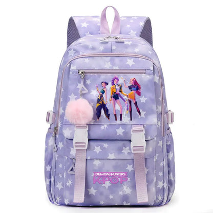 KPop Demon Hunters Print Student Backpack Large Capacity Schoolbag