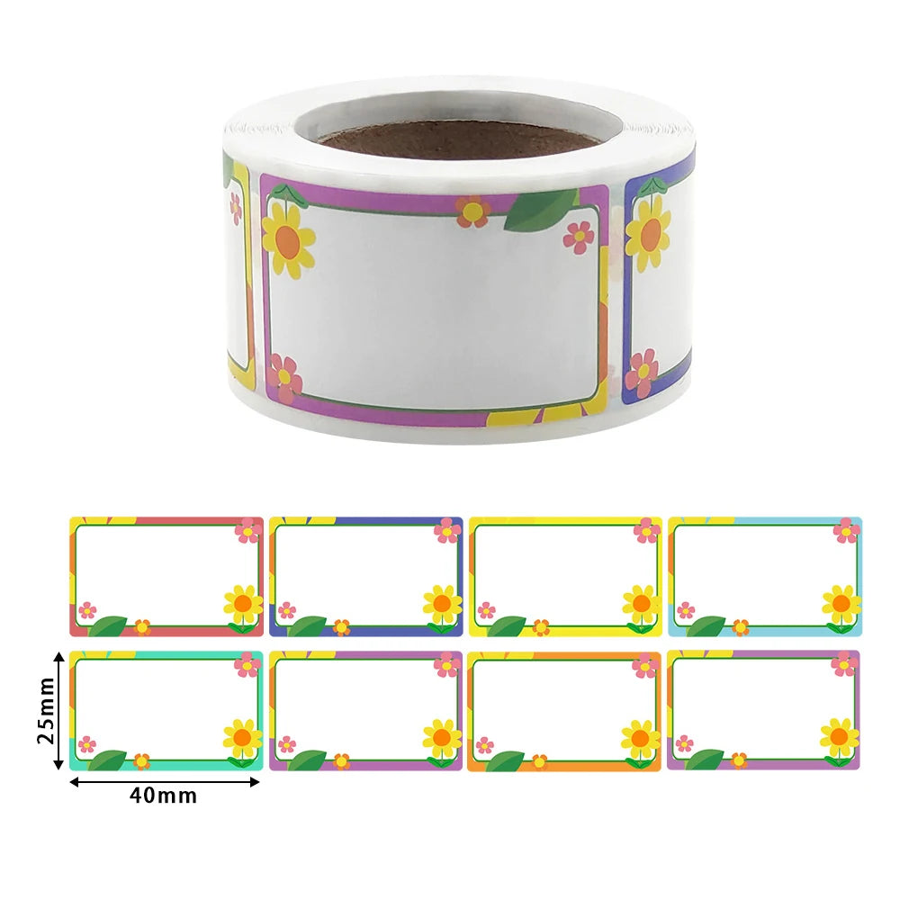 200pcs/roll Cartoon Baby Bottle School Kids Name Tags Stickers