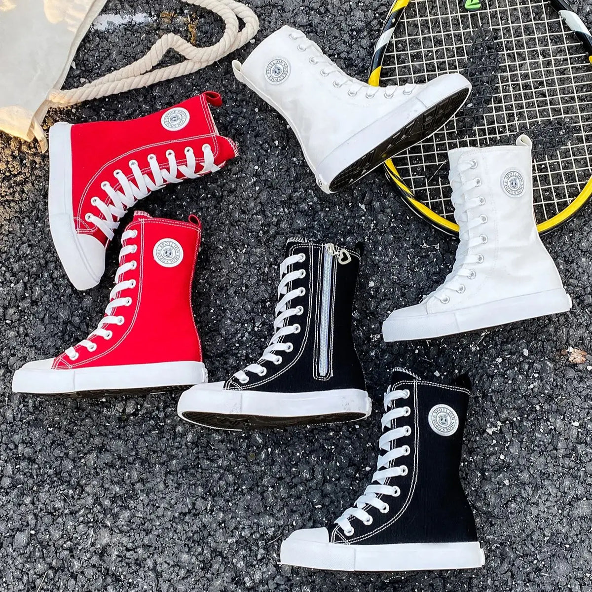 HighTop Canvas High Barrel Boots Shoes