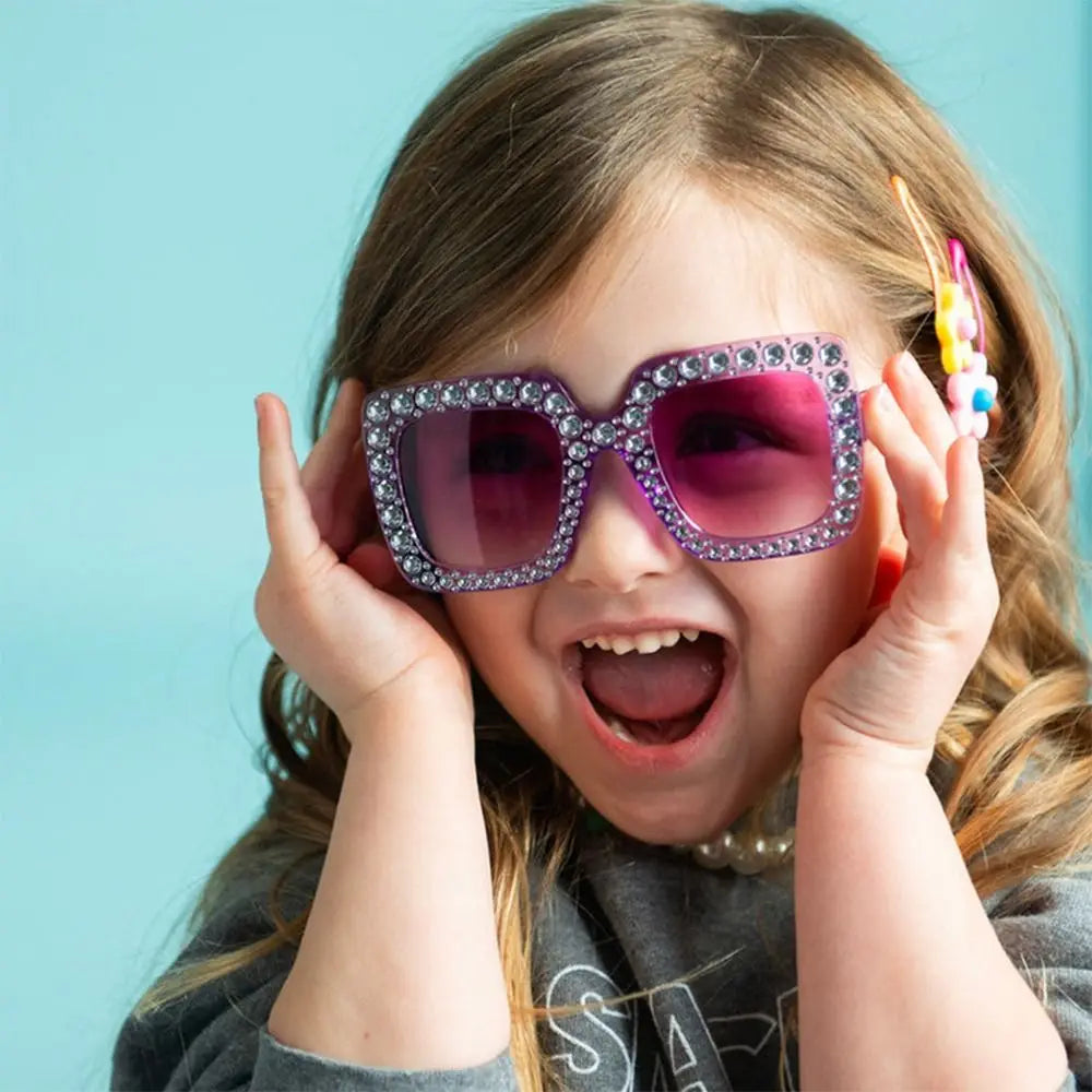 Square Glitter Children Diamond Sunglasses
