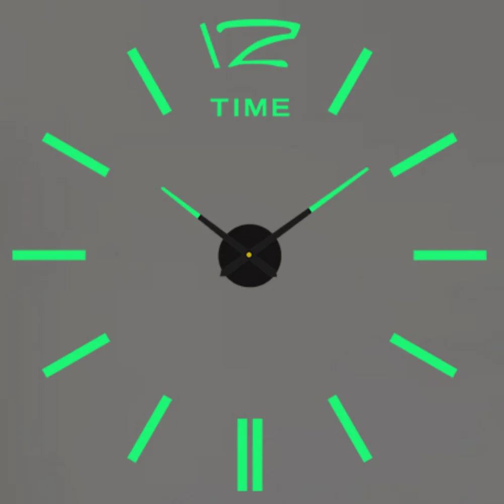 Large Wall 3D DIY Quartz Acrylic Mirror Stickers Clocks