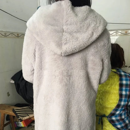 Sweatshirt Long Autumn Winter Long Sleeve Double Side Wear Flurry Loose Coats
