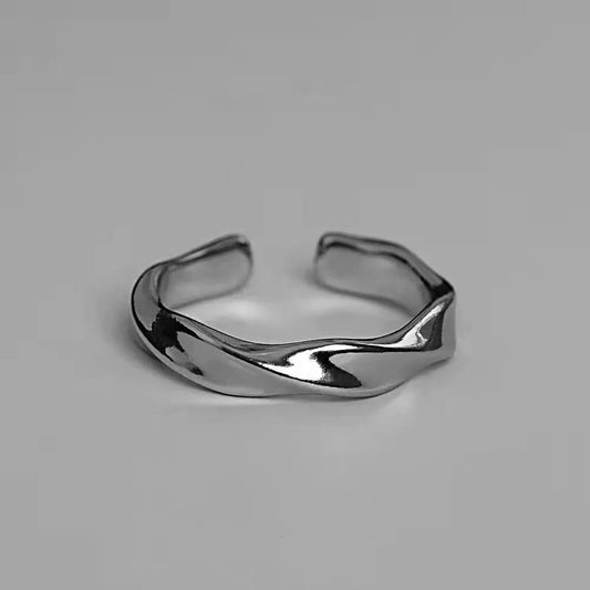 DANA Wave Ring Silver Alloy Open Ring