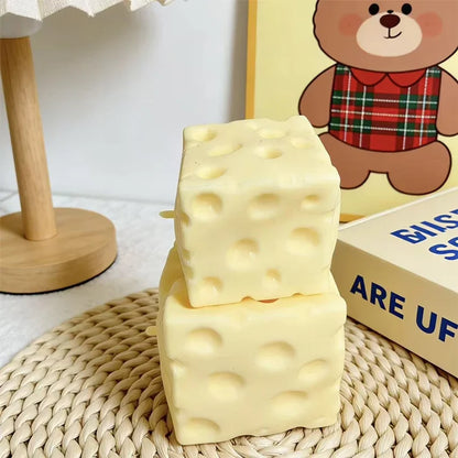 Genuine Vaseline Filled Giant Cheese Squishy Toy 1/3Pcs Soft Squeeze Stress Relief