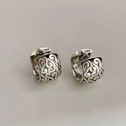 925 Sterling Silver Frosting Hoop Earrings