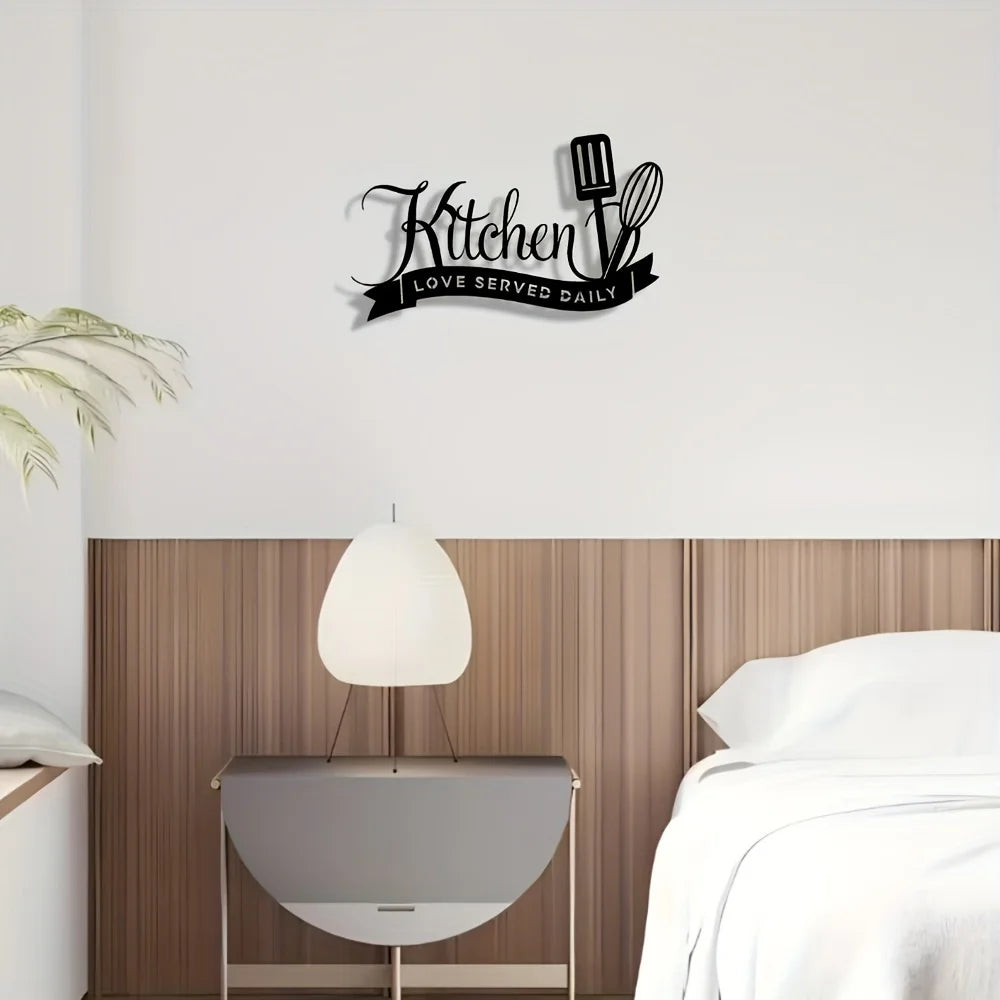 Elegant Minimalist Metal Kitchen Sign