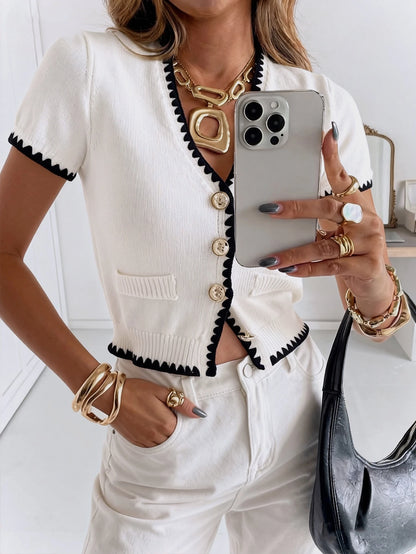 Niche Knit Cardigan Lazy Style V-Neck Cardigan Casual and Elegant Coat Jacket Coat