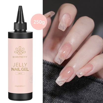250g Pure Black White Color Gel Nail Polish Jelly Nude Gel