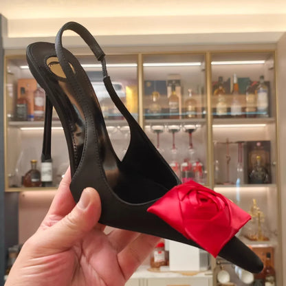 Pointed Flower Stiletto Back Trip Sexy High Heels Sandals
