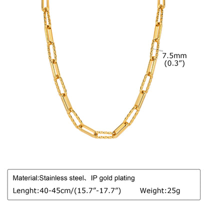 Chunky Gold Stainless Steel Jewelry Necklace