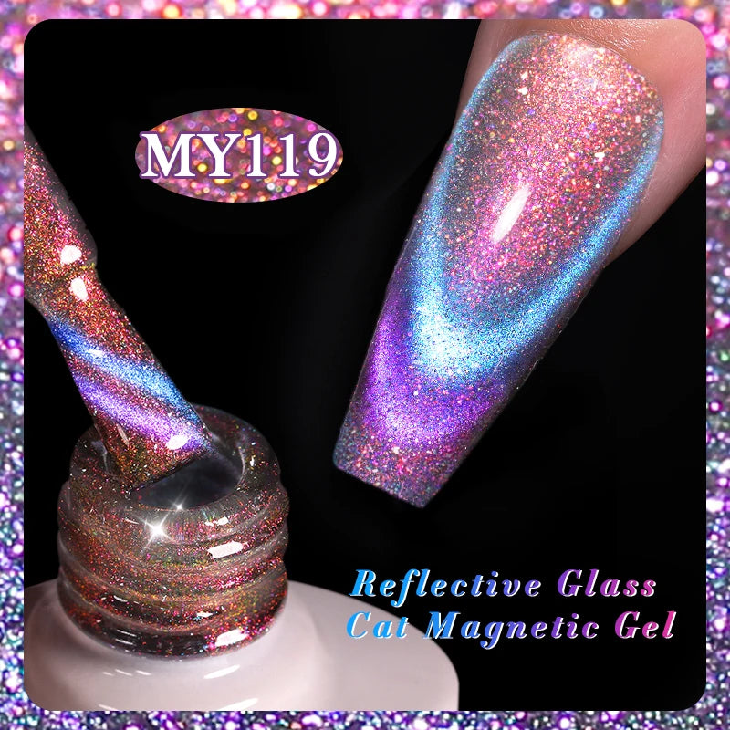Sparkling Glass Bead Cat Magnetic Gel Nail Polish