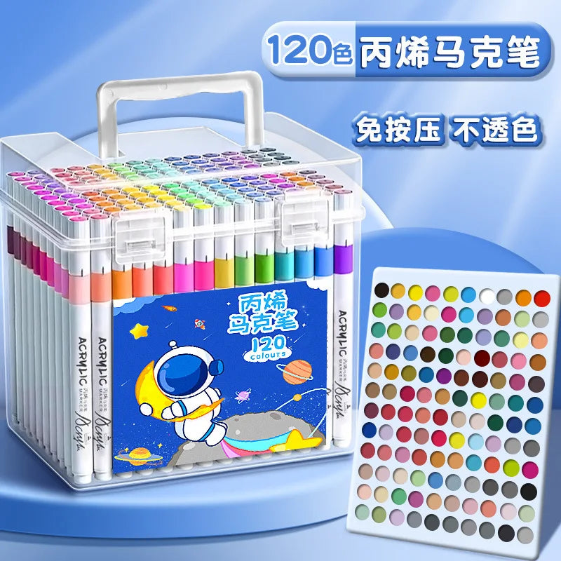 24/36/48/80/120 color acrylic marker pen waterproof stackable