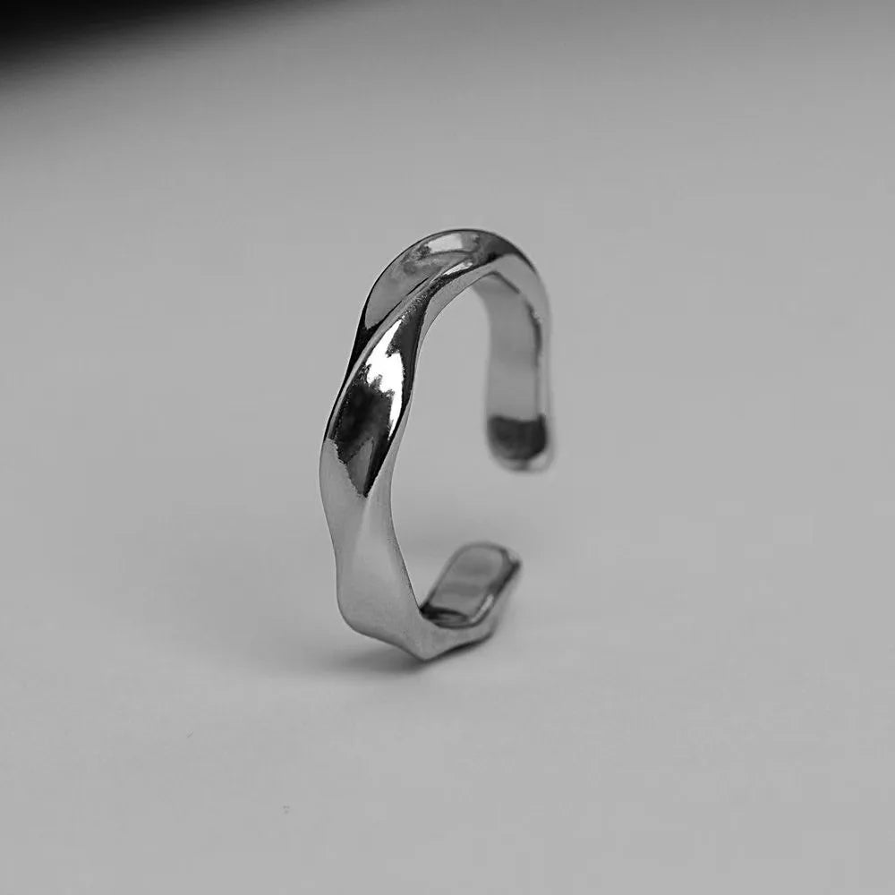 DANA Wave Ring Silver Alloy Open Ring