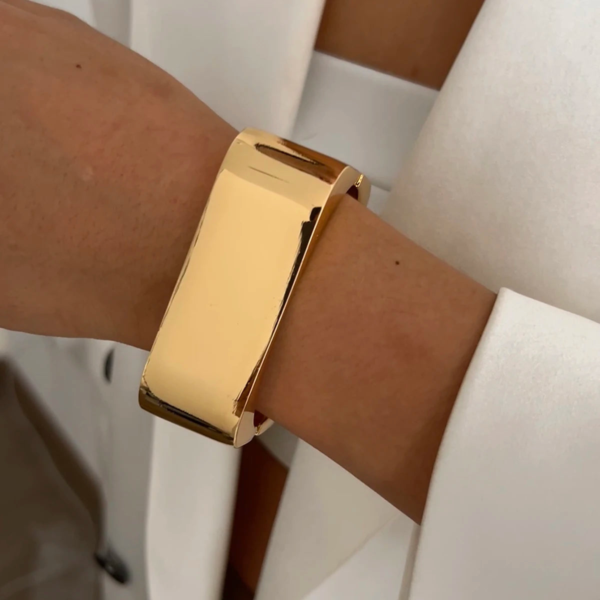 Geometric Cuff Chunky Wide Open Bracelet