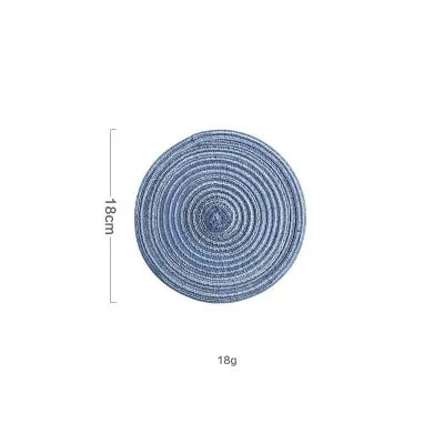 4/6pcs Round Table Mat Woven Bowl Pads
